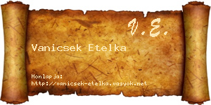 Vanicsek Etelka névjegykártya