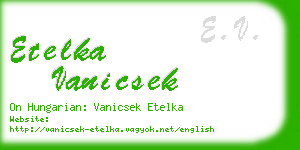 etelka vanicsek business card